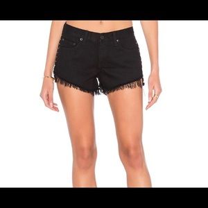 Rag & Bone Studded Cut-off Denim Snorts in Black